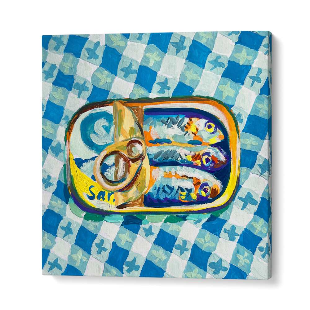 Tin Of Sardines By Key And Sea Creative Kitchen Art Print in Gallery Wrap