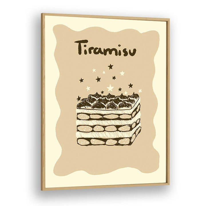 Tiramisu by Studio Dolci Kitchen Posters in Oak Wood Plain Frame