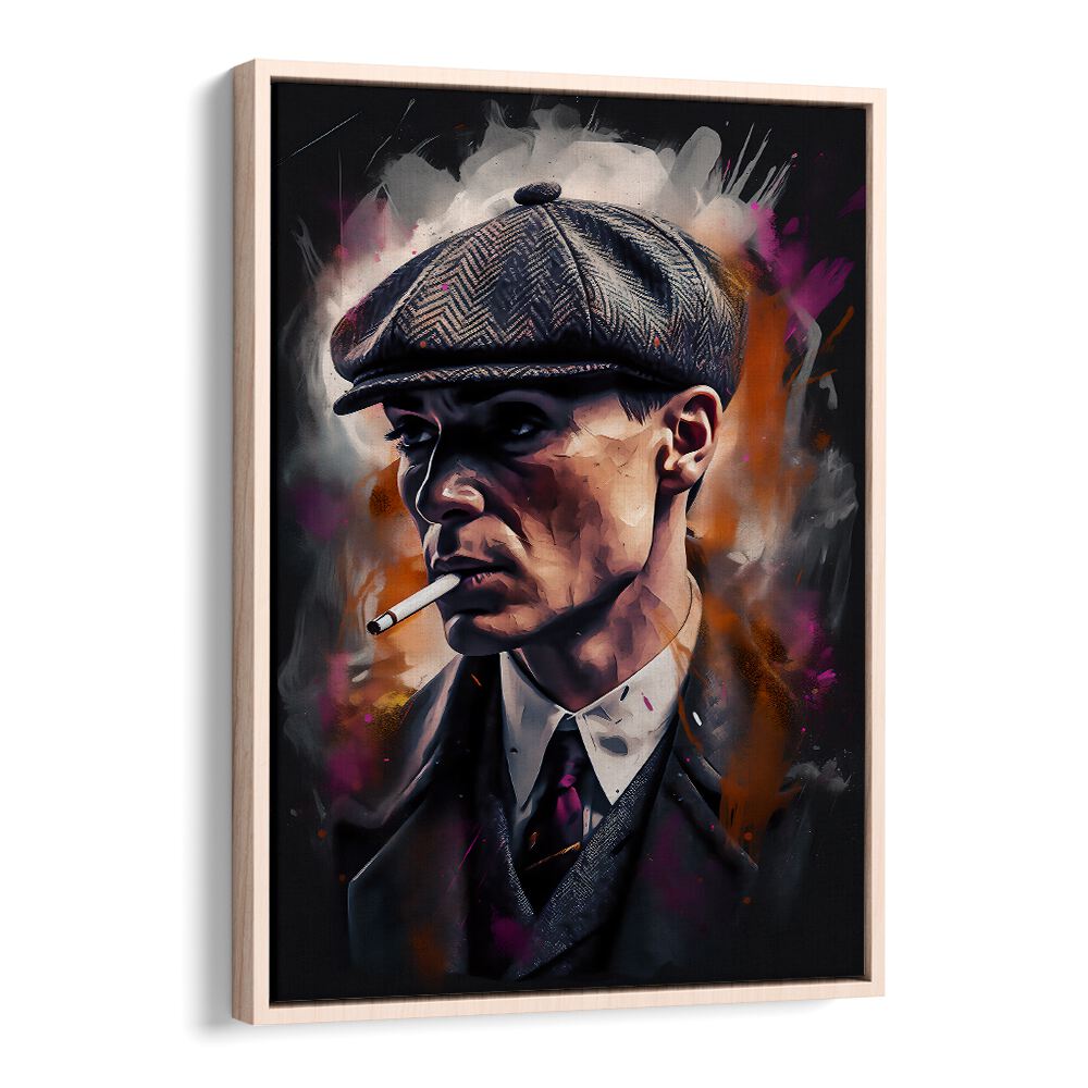 Tommy Shelby Art Movie Posters in Oak Wood Floater Frame