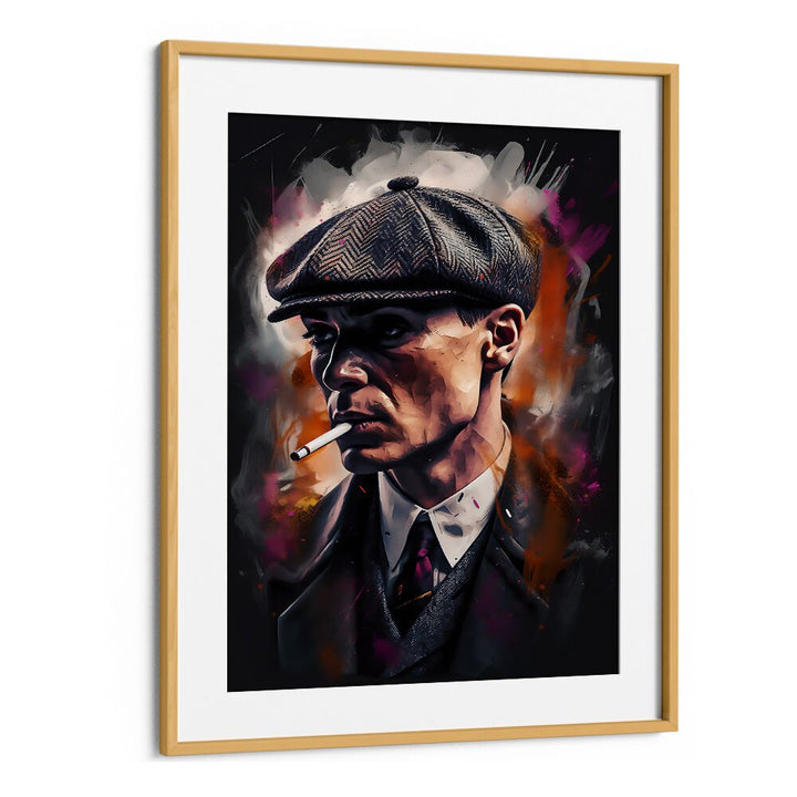 Tommy Shelby Art Movie Posters in Oak Wood Frame With Mount