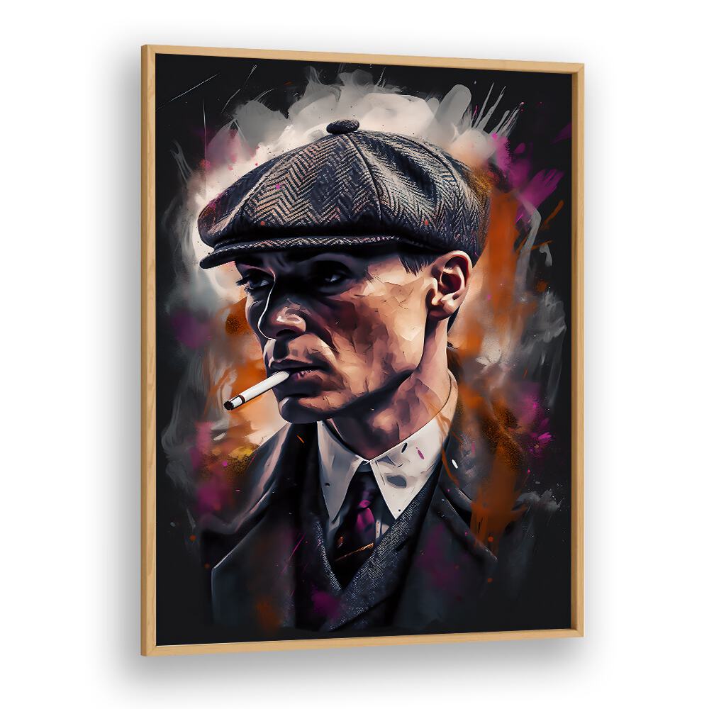 Tommy Shelby Art Movie Posters in Oak Wood Plain Frame