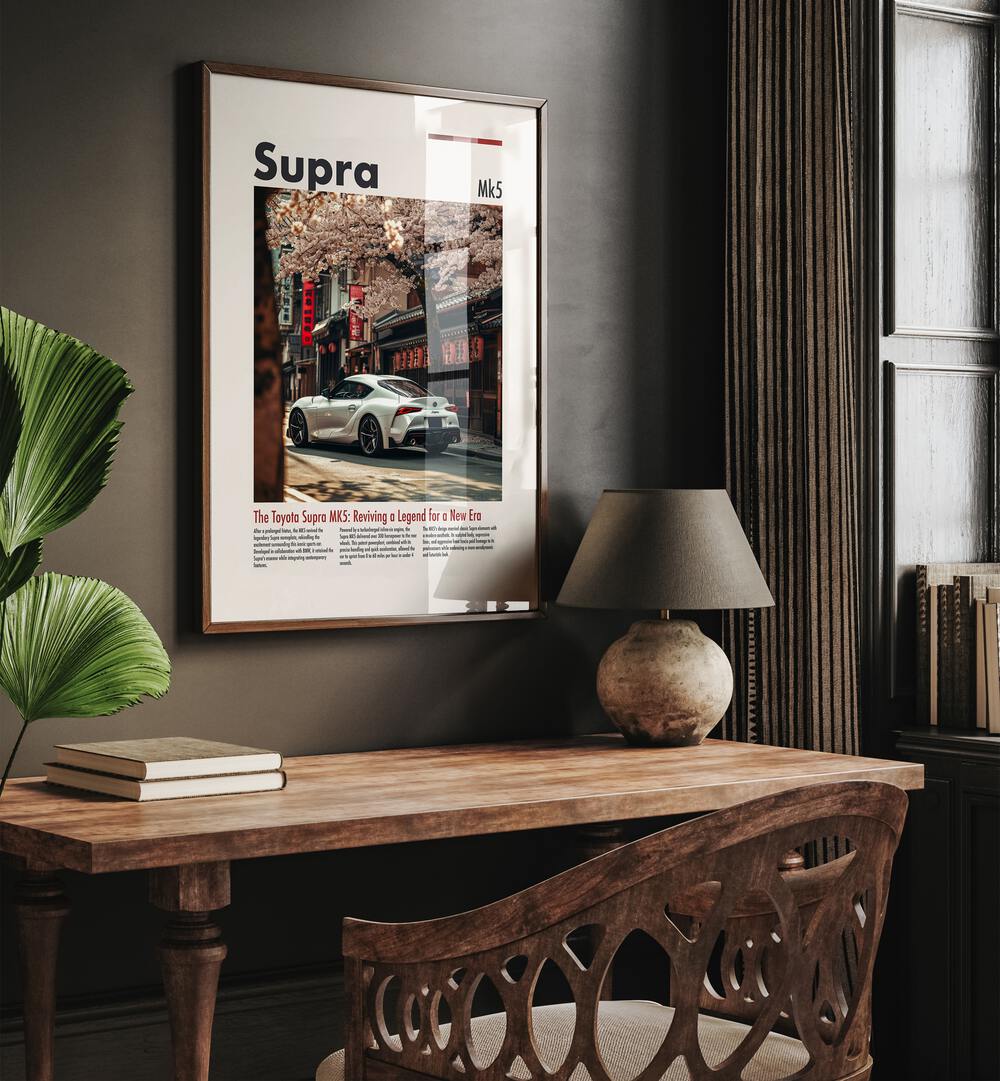 Stylish TOYOTA SUPRA MK5 CAR POSTERS showcasing automotive art, perfect for your home or office decor.