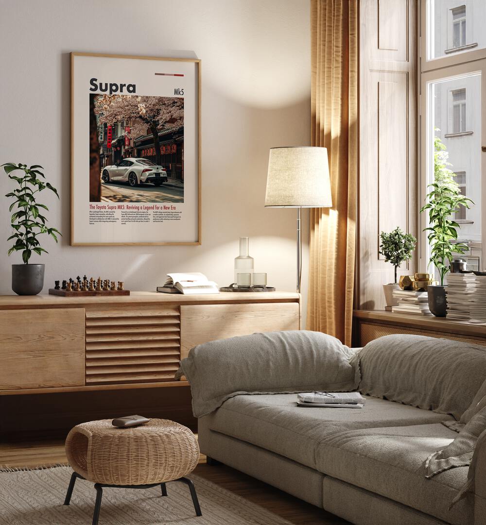 Stylish TOYOTA SUPRA MK5, CAR POSTERS featured as wall art, perfect for automotive enthusiasts' decor.
