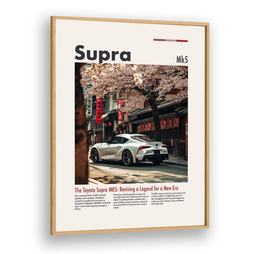 Stylish TOYOTA SUPRA MK5, CAR POSTERS featuring automotive wall art in a framed design for enthusiasts.
