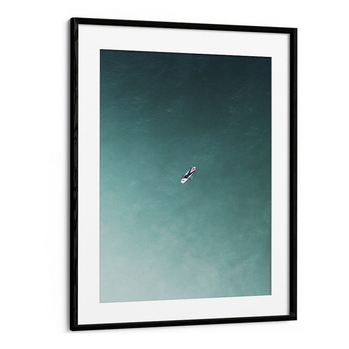 Tranquility Beach Prints Coastal Wall Art in Black Frame With Mount