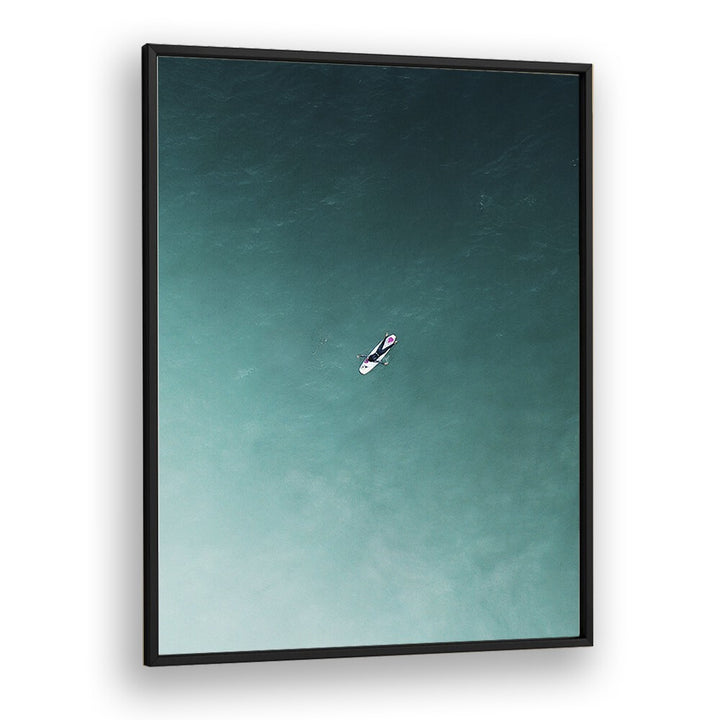 Tranquility Beach Prints Coastal Wall Art in Black Plain Frame