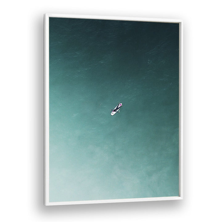 Tranquility Beach Prints Coastal Wall Art in White Plain Frame