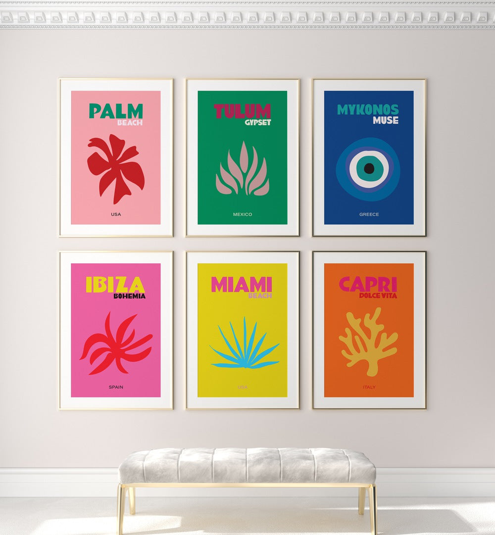 gallerywall painting - TRAVEL POSTERS VOL-II GALLERY WALL SET OF 6 by Asianmonk