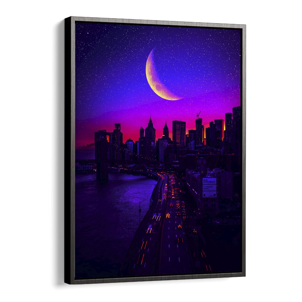 Tripping In Manhattan By Ritvik Takkar Surrealism in Black Floater Frame