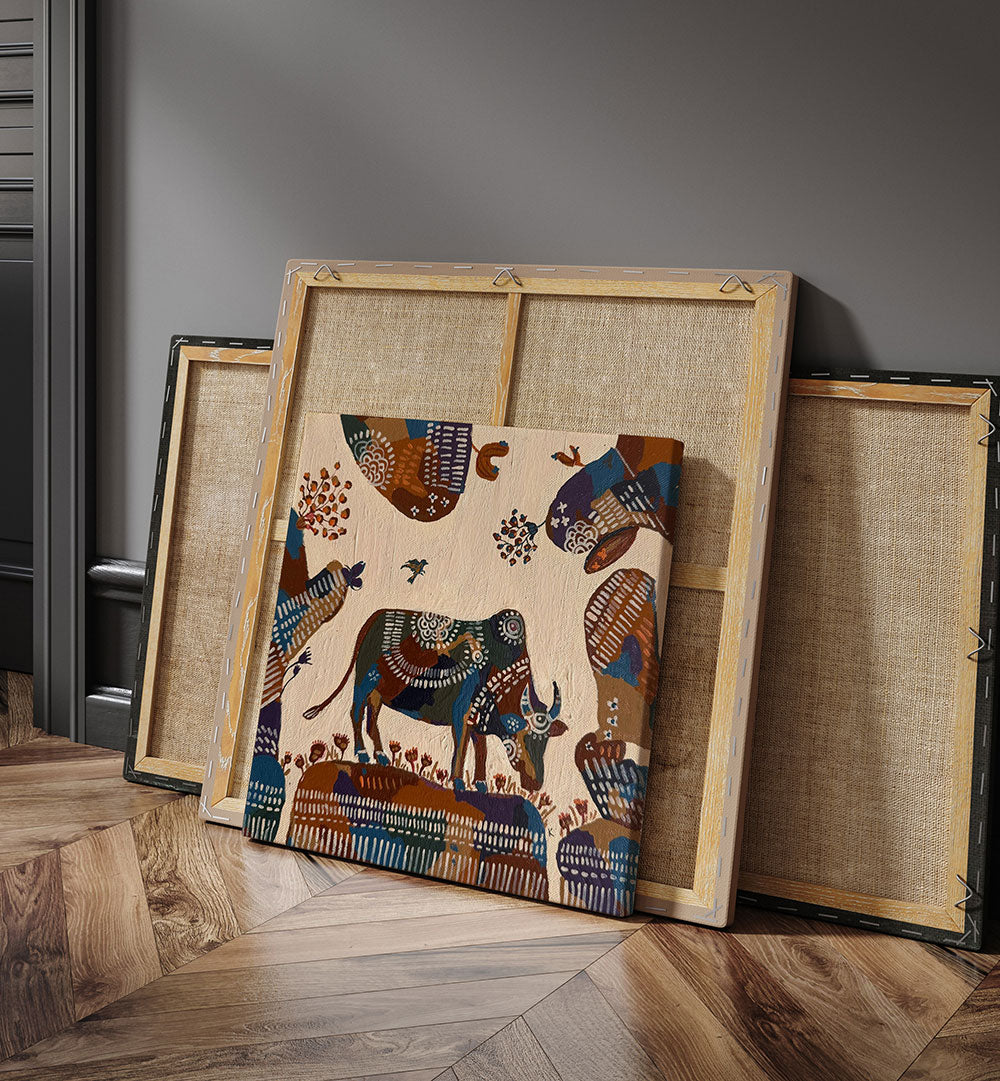 TRIPTYCH - BULLS , HANDMADE ARTWORKS