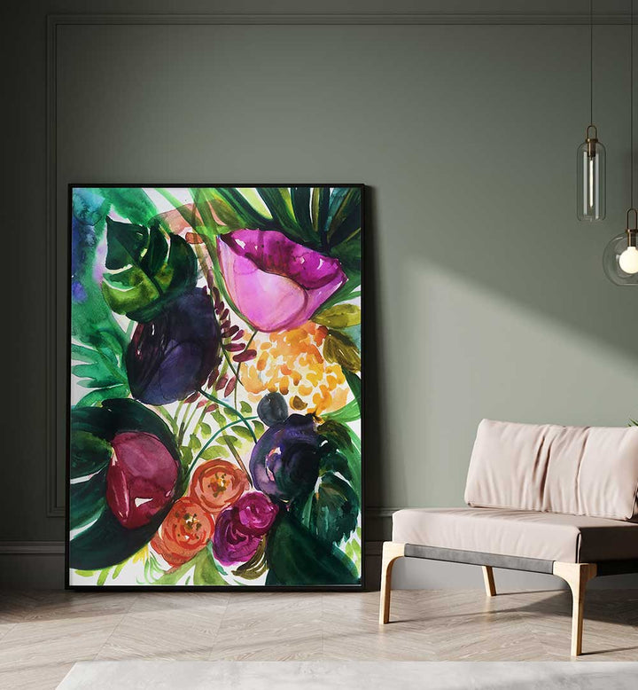 TROPICA I , FLORAL FLOWER PAINTINGS