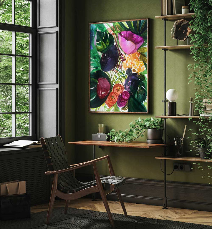 TROPICA I , FLORAL FLOWER PAINTINGS
