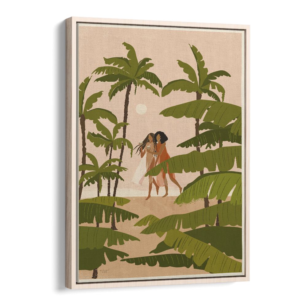 Tropical Paradise By Andi Bell Beach Prints in Oak Wood Floater Frame