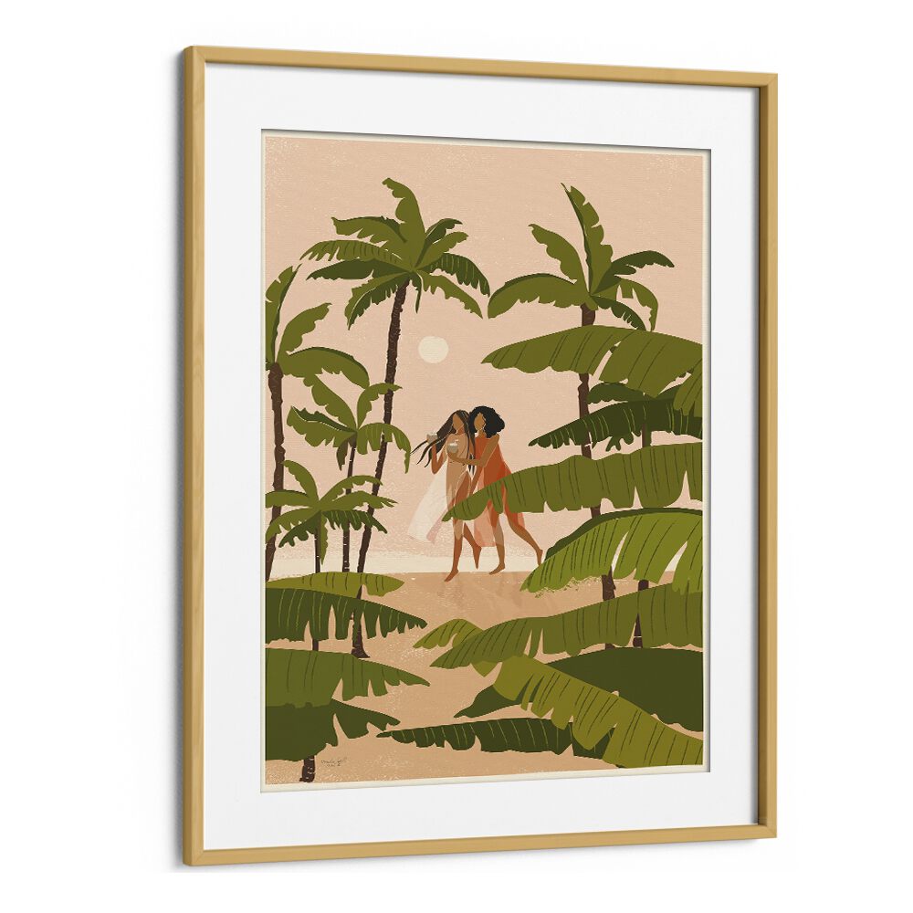 Tropical Paradise By Andi Bell Beach Prints in Oak Wood Frame With Mount