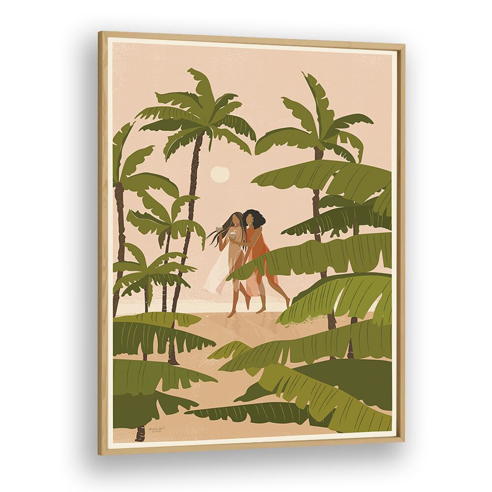 Tropical Paradise By Andi Bell Beach Prints in Oak Wood Plain Frame