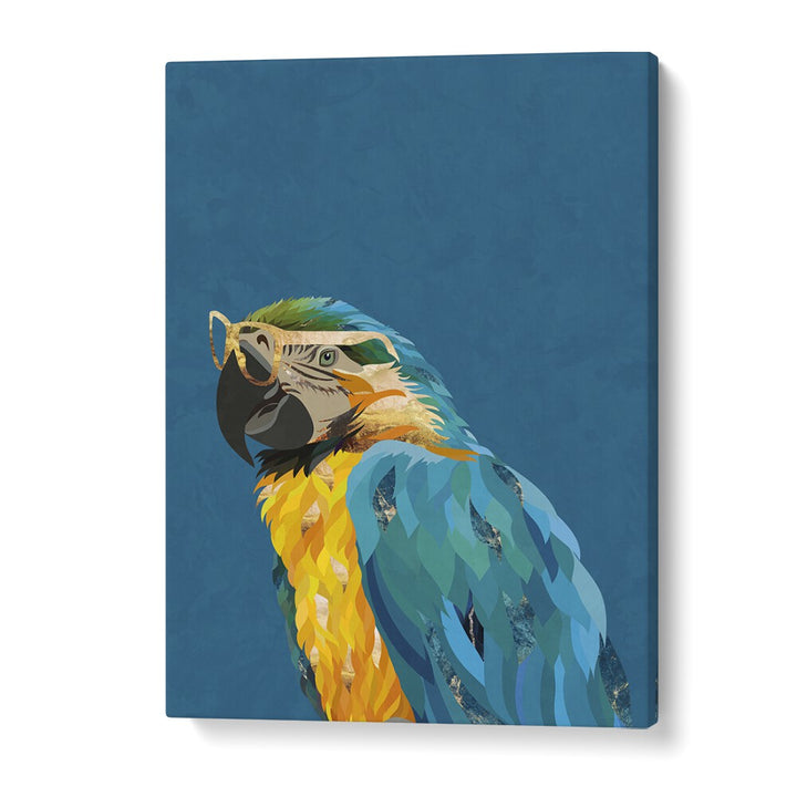 Tropical Parrot With Glasses By Sarah Manovski Wildlife Art Print in Gallery Wrap