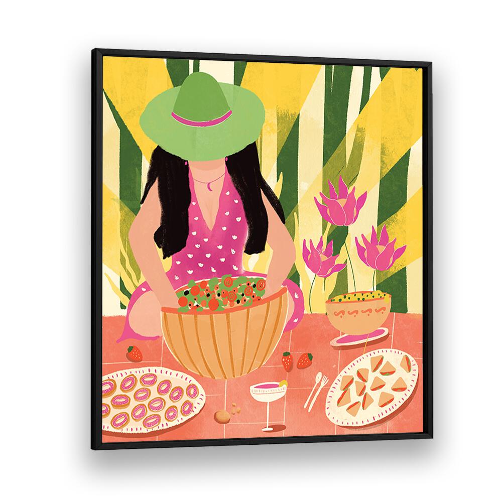 Tropical Picnic by Shriya Bhattacharya Women Illustration in Black Plain Frame