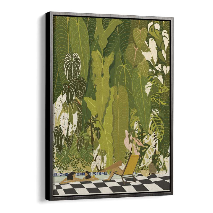 Tropical Pool By Andi Bell Beach Prints in Black Floater Frame