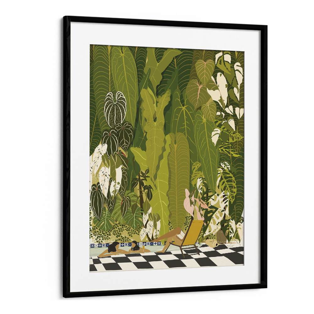 Tropical Pool By Andi Bell Beach Prints in Black Frame With Mount