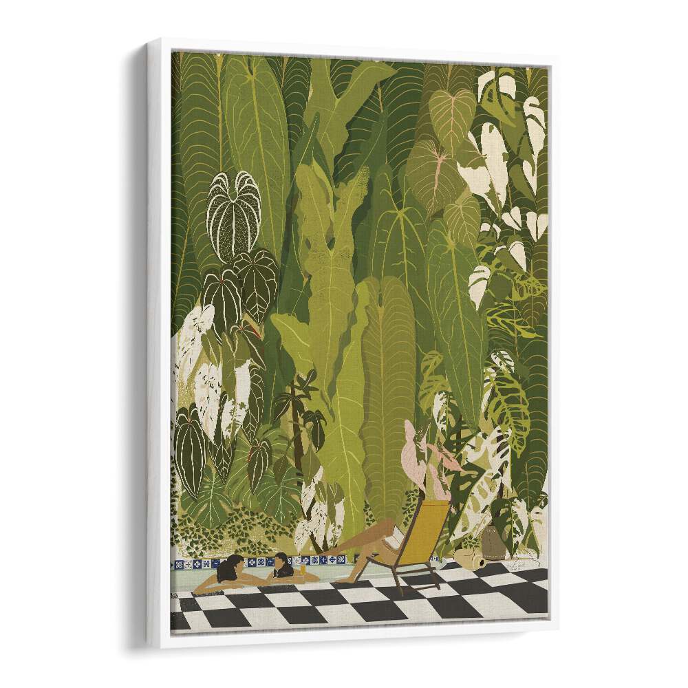 Tropical Pool By Andi Bell Beach Prints in White Floater Frame