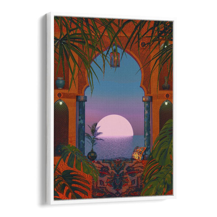 Tropical Portal By Cosmo Zach Surreal Art Prints in White Floater Frame