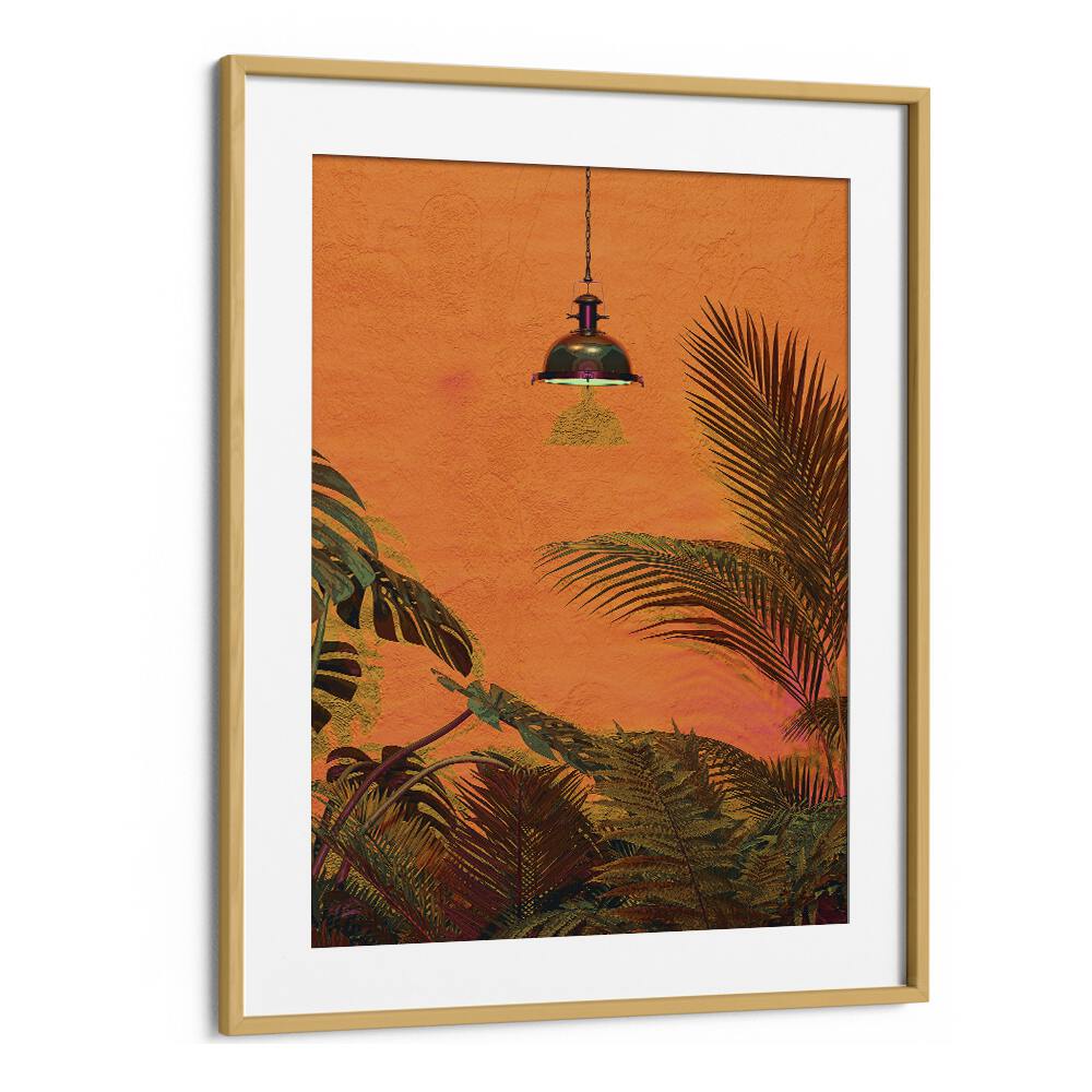 Tropical Wall By Cosmo Zach Surreal Art Prints Surrealism in Oak Wood Frame With Mount