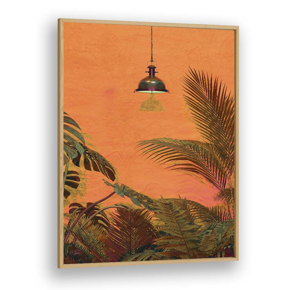 Tropical Wall By Cosmo Zach Surreal Art Prints Surrealism in Oak Wood Plain Frame