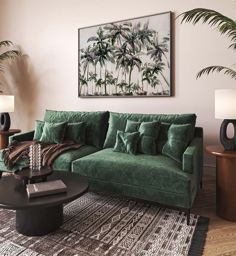 Vibrant TROPICAL PALM TREES , BEACH PAINTINGS enhance your living space, offering a serene coastal escape.