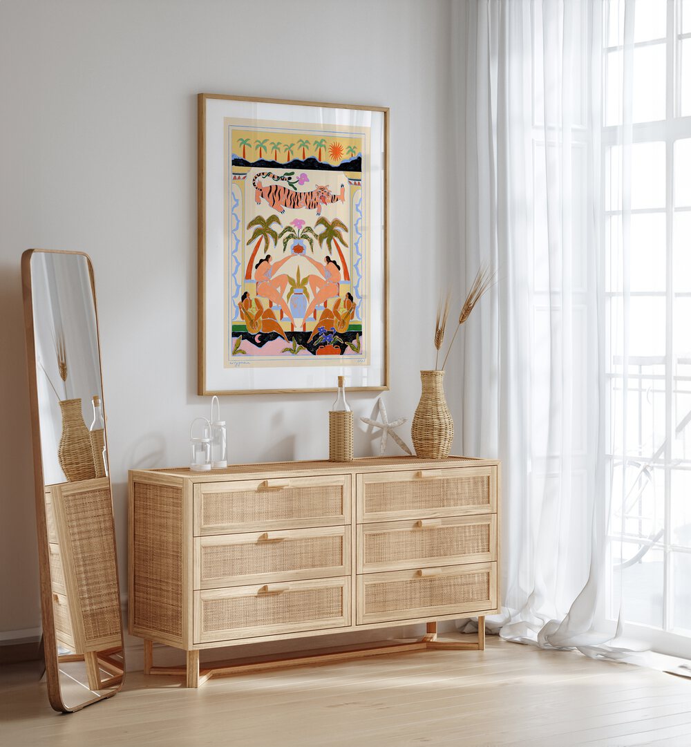 Vibrant TROPICANA, PORTRAITS artwork by Arty Guava enhances modern living spaces with color and style.