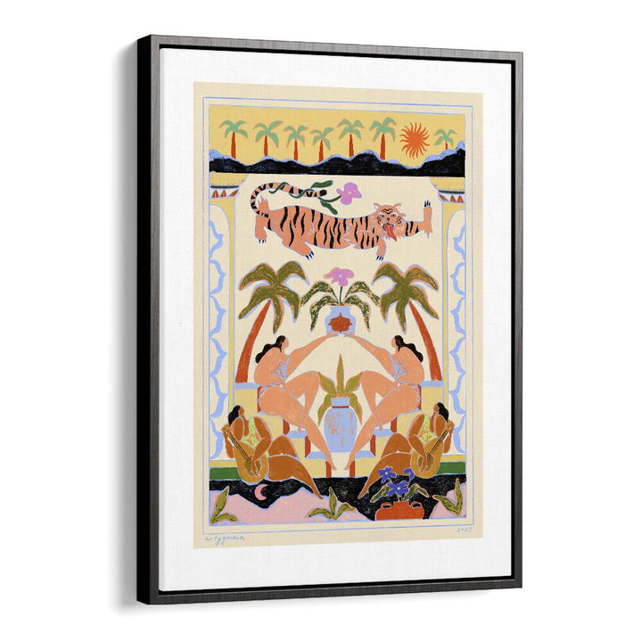 Vibrant TROPICANA, PORTRAITS wall art by Arty Guava, featuring tropical scenes with rich colors and lively figures.