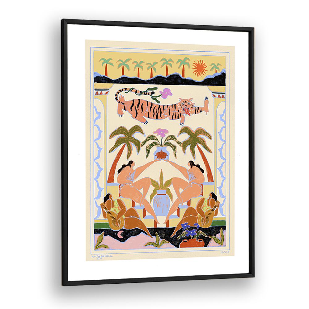 Vibrant TROPICANA, PORTRAITS wall art by Arty Guava, featuring vivid colors and lively tropical scenes.