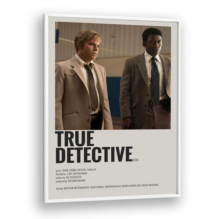 True Detective 2014 Movie Posters in White Plain Frame