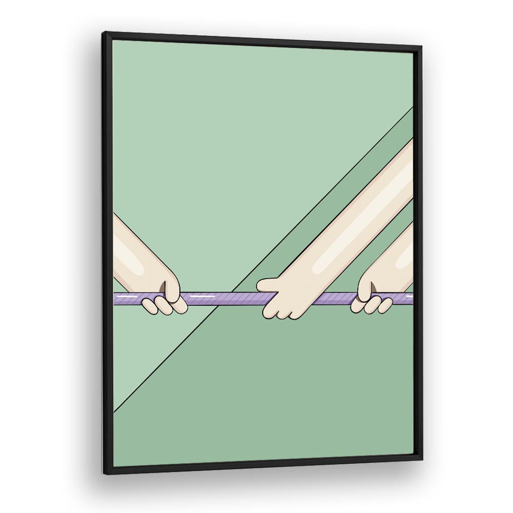 Tug Of War By Samridhi Sharma Gaming Posters in Black Plain Frame