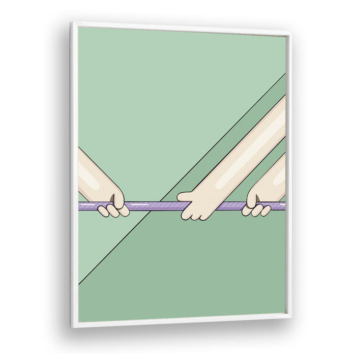 Tug Of War By Samridhi Sharma Gaming Posters in White Plain Frame