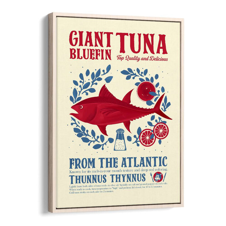 Tuna Kitchen Print by Studio Mandariini Kitchen Posters Kitchen Art Prints in Oak Wood Floater Frame