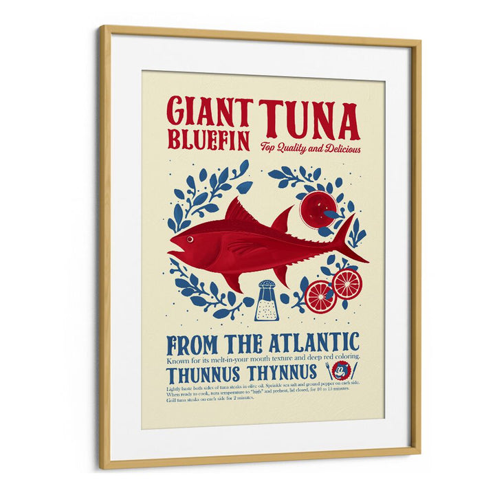 Tuna Kitchen Print by Studio Mandariini Kitchen Posters Kitchen Art Prints in Oak Wood Frame With Mount