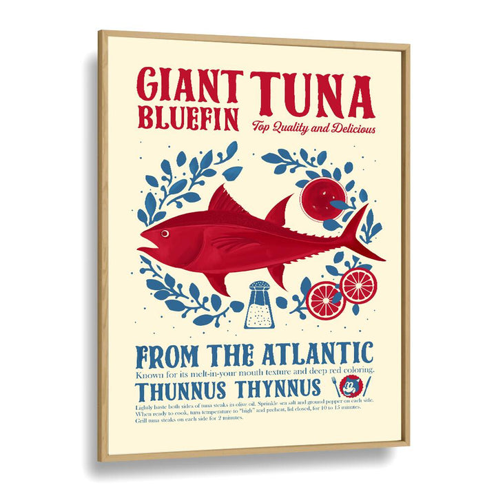 Tuna Kitchen Print by Studio Mandariini Kitchen Posters Kitchen Art Prints in Oak Wood Plain Frame