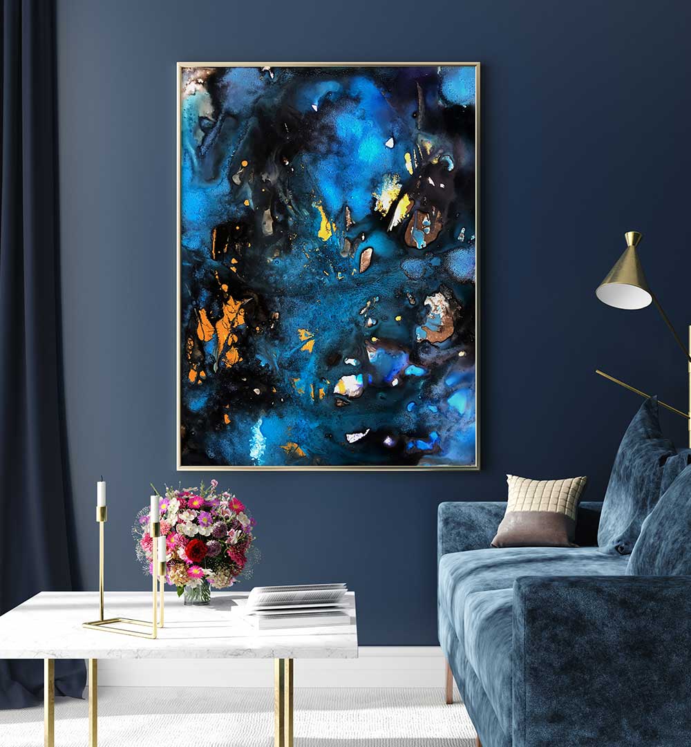TURQUOISE GALAXY , ABSTRACT PAINTINGS