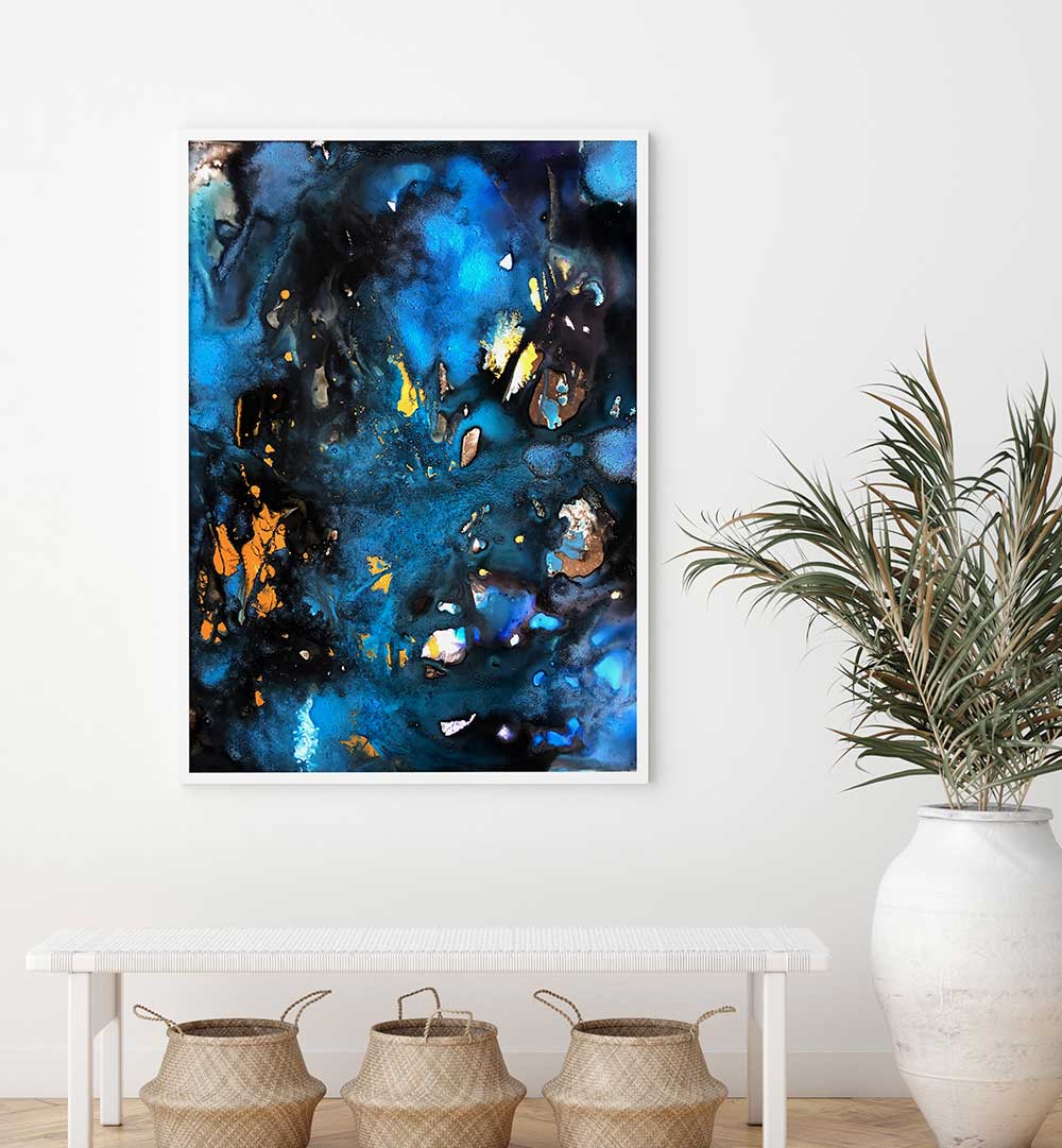 TURQUOISE GALAXY , ABSTRACT PAINTINGS