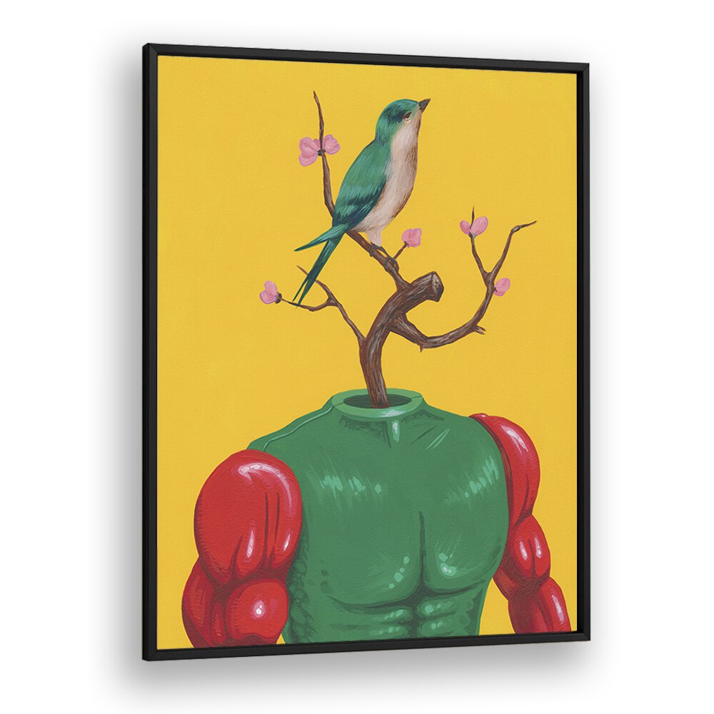 Tweety Mc Tweet Face by Famous When Dead Pop Art Paintings Pop Art Prints in Black Plain Frame