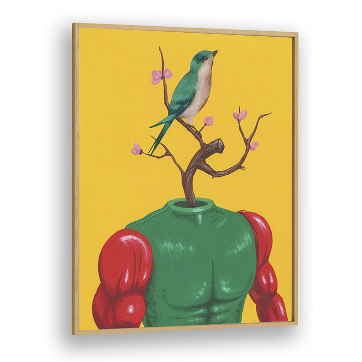 Tweety Mc Tweet Face by Famous When Dead Pop Art Paintings Pop Art Prints in Oak Wood Plain Frame