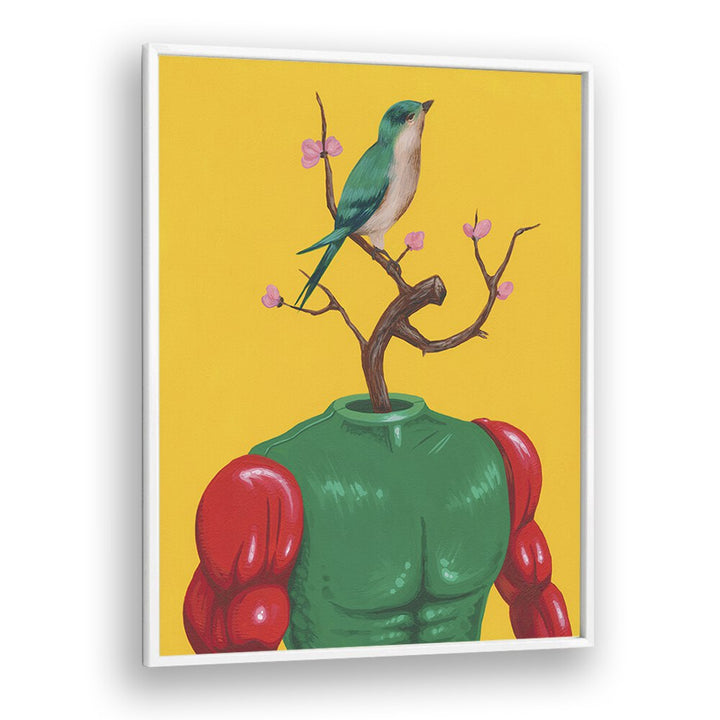 Tweety Mc Tweet Face by Famous When Dead Pop Art Paintings Pop Art Prints in White Plain Frame