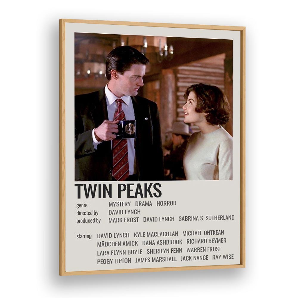 Twin Peaks 1990 Movie Posters in Oak Wood Plain Frame