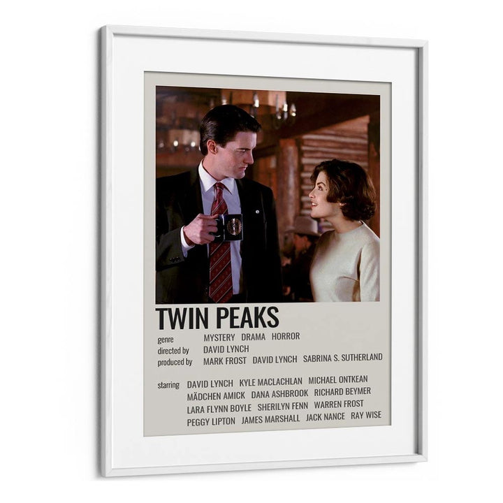 Twin Peaks 1990 Movie Posters in White Frame With Mount