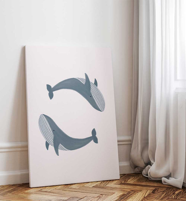 TWO WHALES , KIDS ROOM PAINTINGS