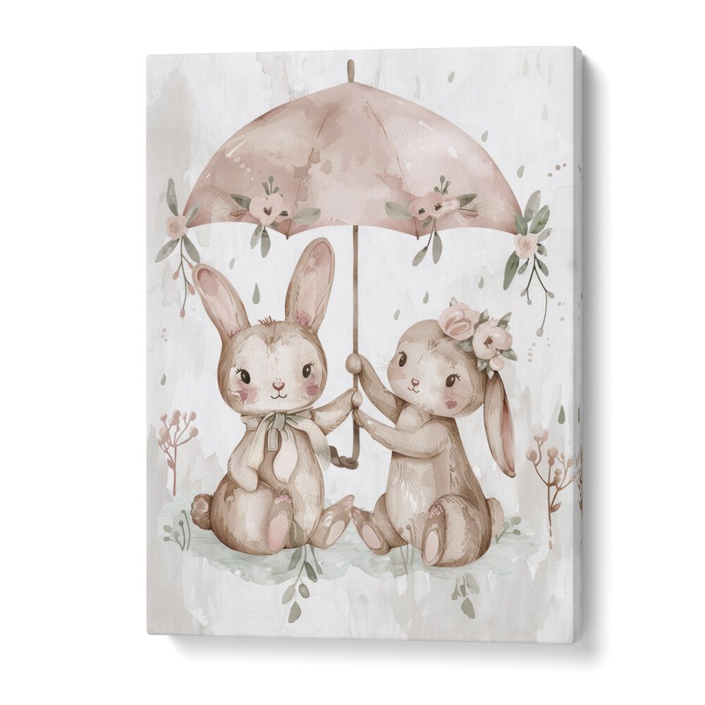 Umbrella Hop-a-long Kids Art Artwork in Gallery Wrap
