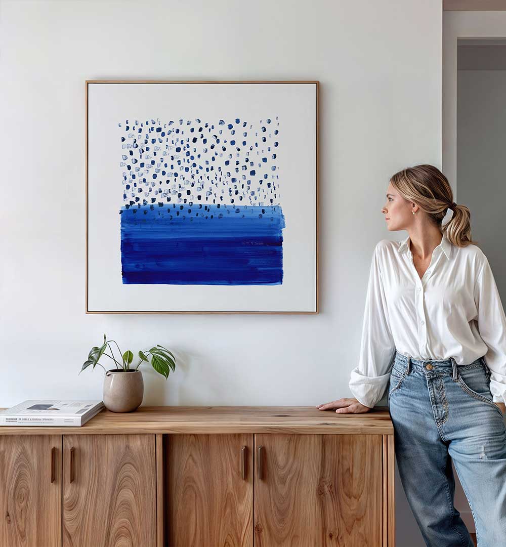 Stunning abstract painting, "UNDER THE BLUE RAIN IS SEA , ABSTRACT PAINTINGS," enhances your living space beautifully.