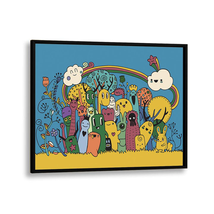 Under The Rainbow Comic Art Artwork in Black Plain Frame