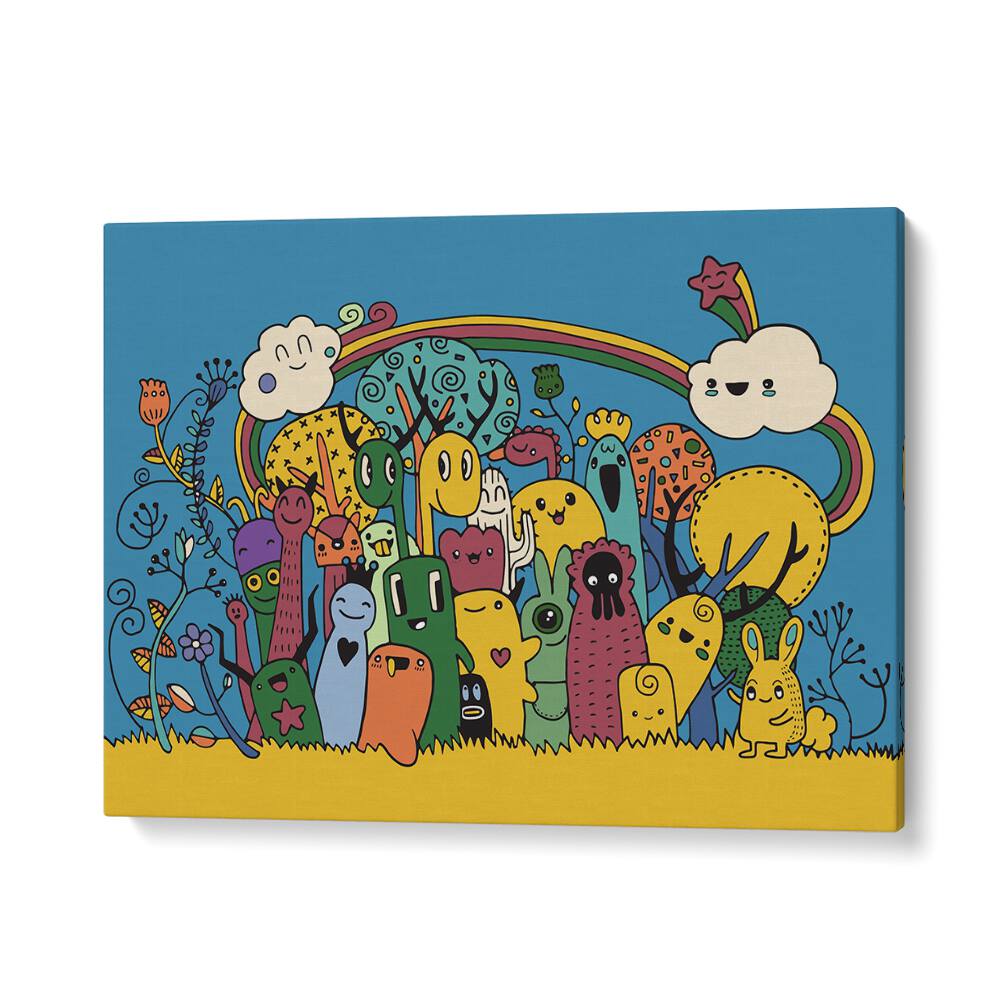 Under The Rainbow Comic Art Artwork in Gallery Wrap