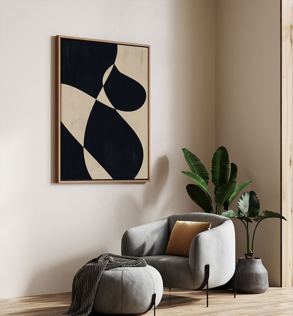 Stylish living room featuring UNDULATIONS, ABSTRACT PAINTINGS, perfect for enhancing modern interior aesthetics.